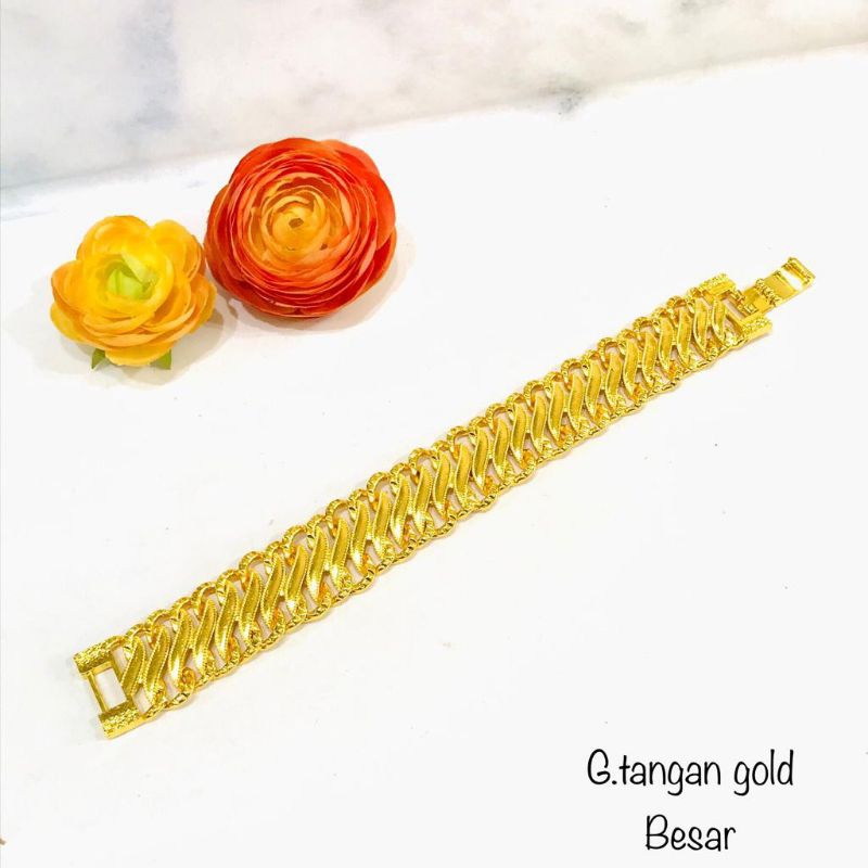 GELANG RANTAI LIPAN DUBAI BUNGA KENDARI LAPIS EMAS 24K XUPING FASHION TERBARU