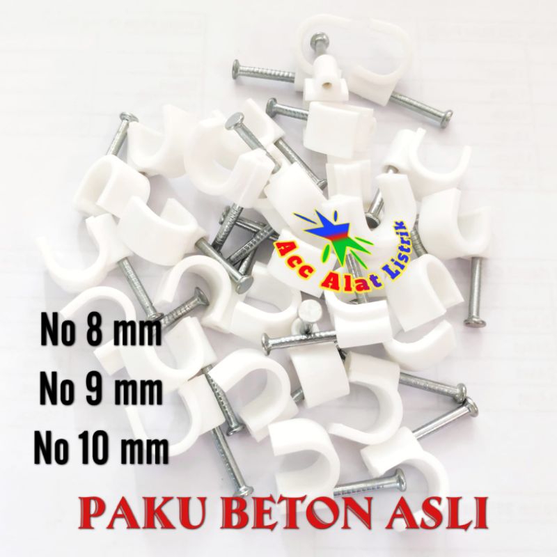 Klem Kabel Listrik Paku Beton Asli/Klip Kabel Dinding