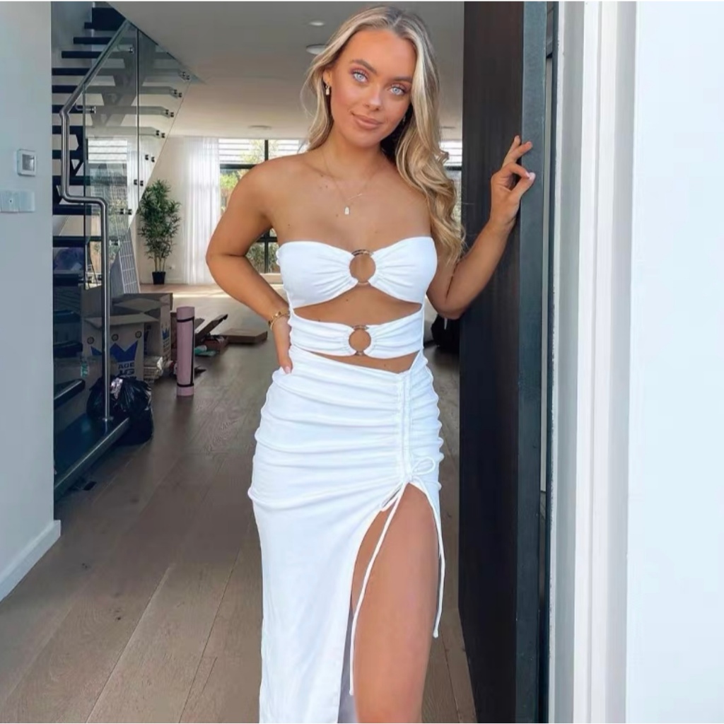 Sexy Dress Night Dress Pantai Baju wanita bali premium hitam putih white black brown cokelat D0442