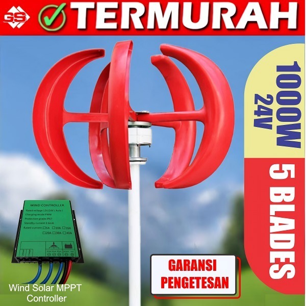 PLTB Generator Wind Turbine Vertical 300W Turbin Angin / Turbin Angin