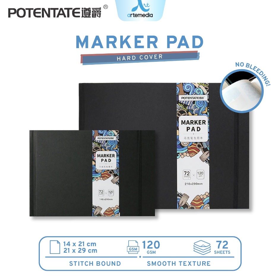 

HANYA DISINI Potentate Marker Paper Pad Hard Cover Sketchbook Buku Sketsa