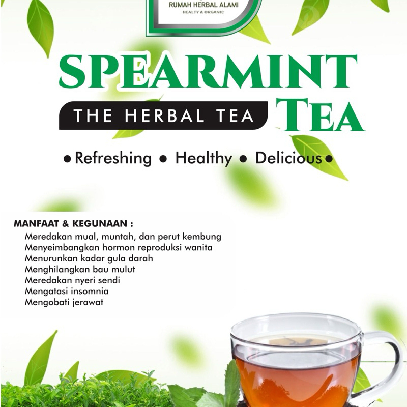 

RB22 Teh Celup Herbal Spearmint Leaf tea isi ( mengobati jerawat ) 30pcs