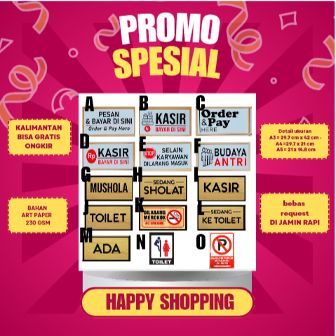 

Stiker Bayar di Kasir Vinyl Sticker Pay at Cashier 10 x 23,5 cm