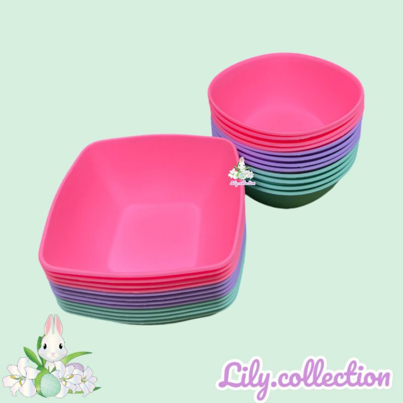 Mangkok Ramen Plastik Lusinan | Mangkok Plastik | Mangkok Kotak | Mangkok Bulat - LILYCOLLECTION