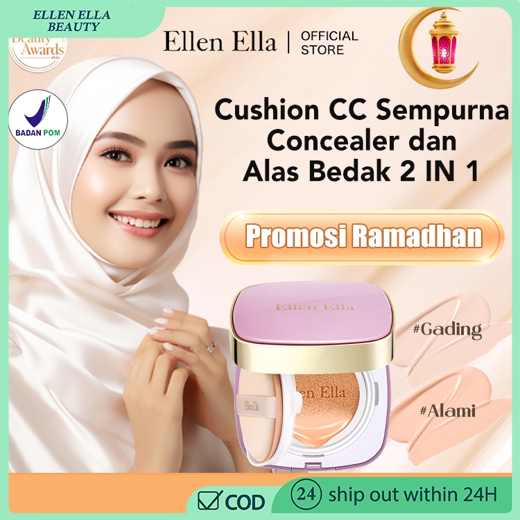 SALE 8.8 Ellen ella whitening bb cushion foundation cream spf 30+ waterproof oil control full