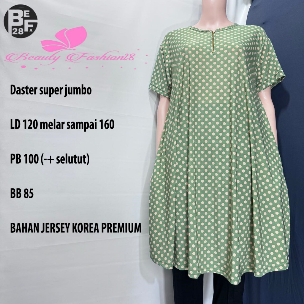 Daster  jersey korea super jumbo motif polkadot