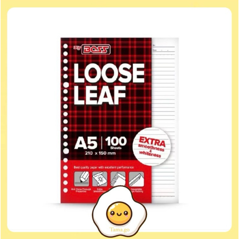

Isi Binder Bigboss Tebal dan Tidak Tembus / Isi Binder A5 Merk Bigboss Isi 50 & 100 / BigBoss Loose Leaf A5 Bergaris 50 & 100 Lembar BBO LL50 &LL100 A5