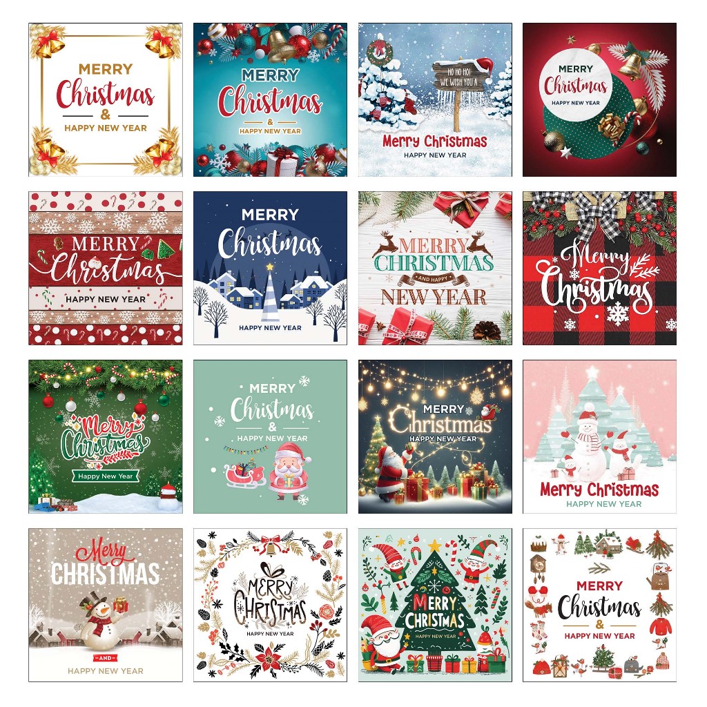 

70 pcs Stiker Natal Merry Christmas Kotak B