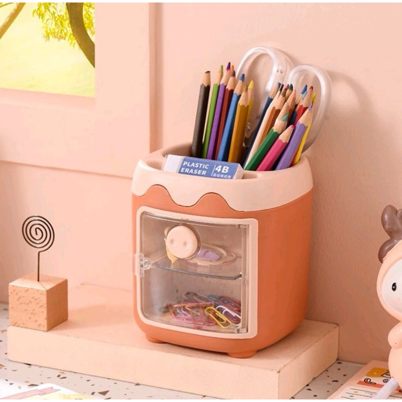 

[Ready] DStore Tempat Pena Pensil Lucu Multifungsi / Kotak Pena Penyimpanan Kantor Tempat Pulpen Make Up Lucu