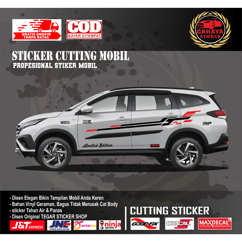 sticker mobil rush sticker mobil toyota rush sticker lis mobil sticker motif variasi body mobil