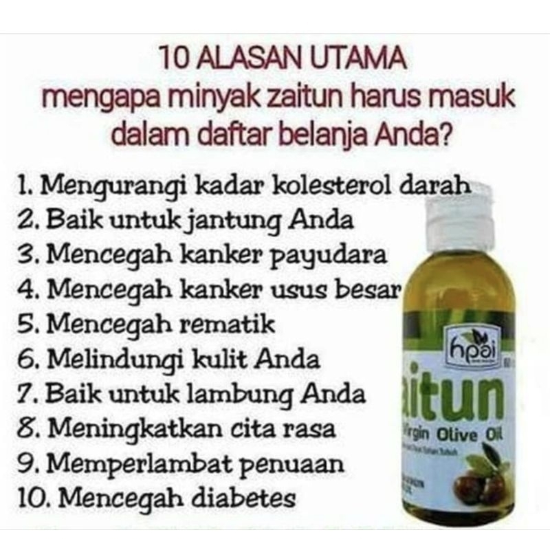 

EXTRA VIRGIN OLIVE OIL (MINYAK ZAITUN) HNI HPAI