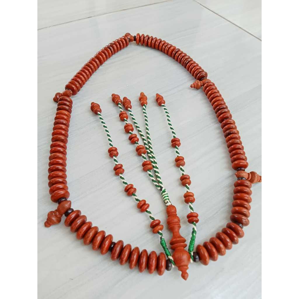 PROMO - Tasbih tijani dari kayu galih secang 14 mm rumbai cantik