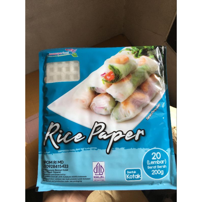 

RICE PAPER KOTAK 200 GR ISI 20 LEMBAR | KULIT LUMPIA UNTUK BERBAGAI OLAHAN MAKANAN | HALAL
