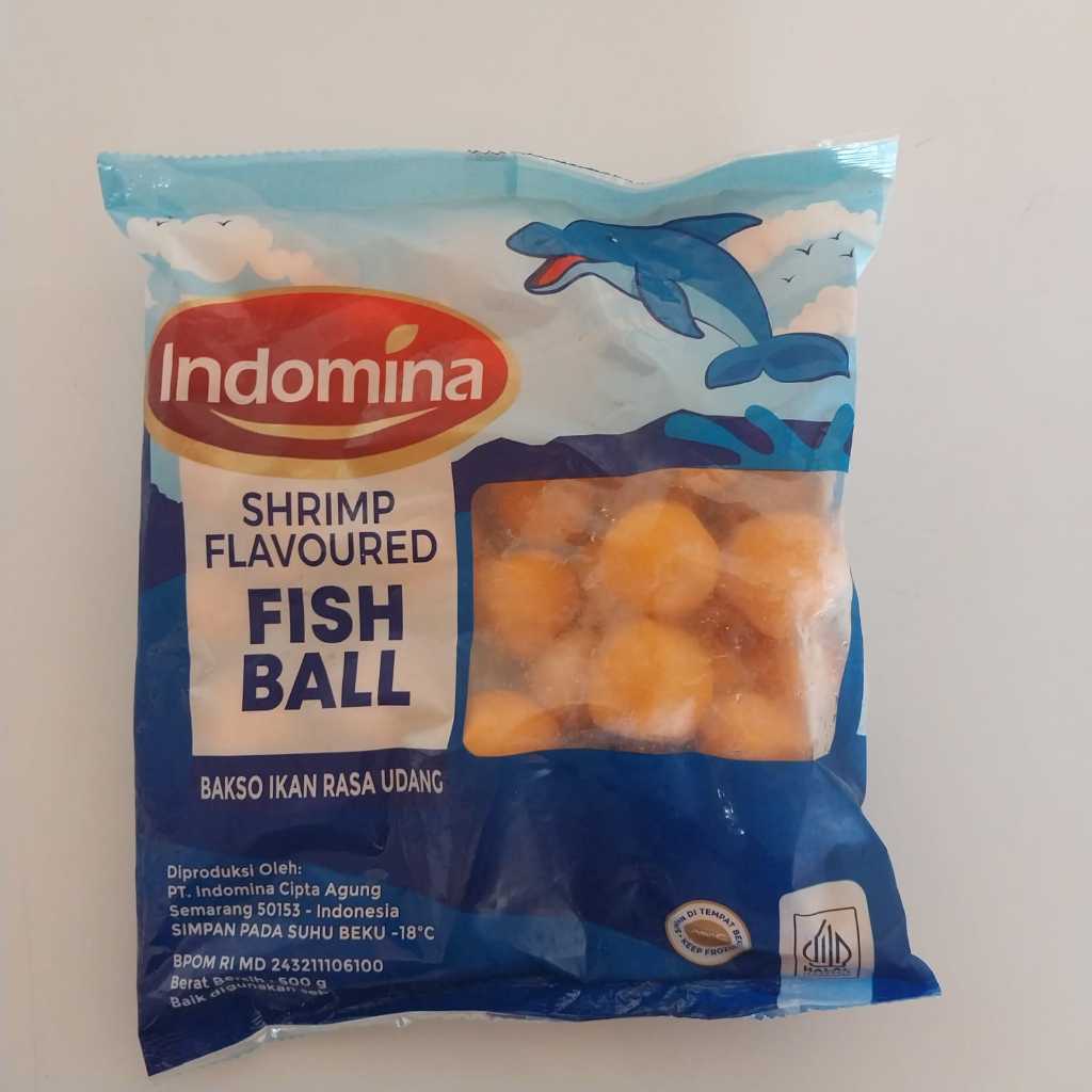 

Indomina Bakso Ikan Rasa Udang Shrimp Flavoured Fish Ball Kemasan 500 gr