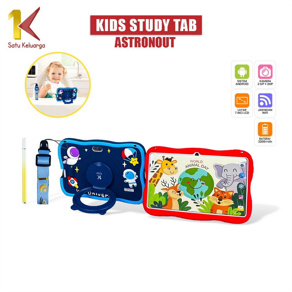 Satu Keluarga Kids Study Tab Astronout M355 Tablet Edukasi Android Touch Screen 7 Inci Wifi-Hotspot 