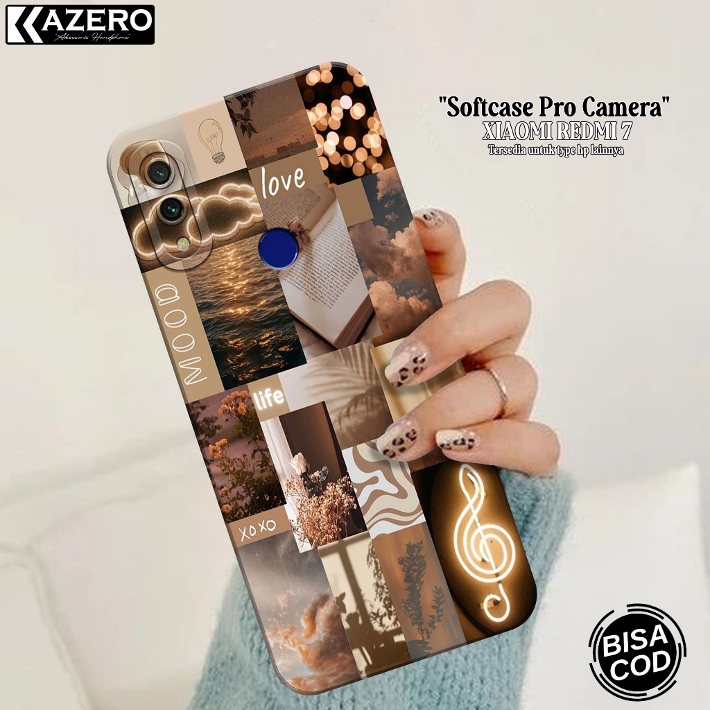 KAZERO Softcase Xiaomi Redmi 7  Fashion Case Aesthetic Case Xiaomi Redmi 7 Silikon Pro Camera Kesing