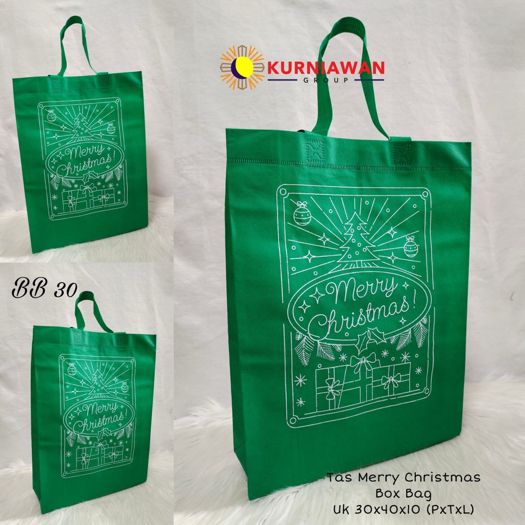 

Goodie Bag Tas Belanja Sablon Marry Christmas Bb 30 Ukuran 30x40x10 Spunbond Tote Bag Press Tali Souvenir Weding Hajatan Perlusin ( 12 Pcs )