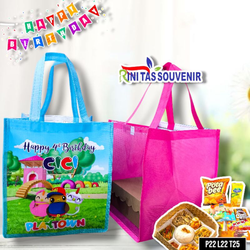 

Custom Tas Ulang Tahun Anak Goodie Bag Tenteng Custom Desain Plus Foto Tas Ultah Kotak Nasi