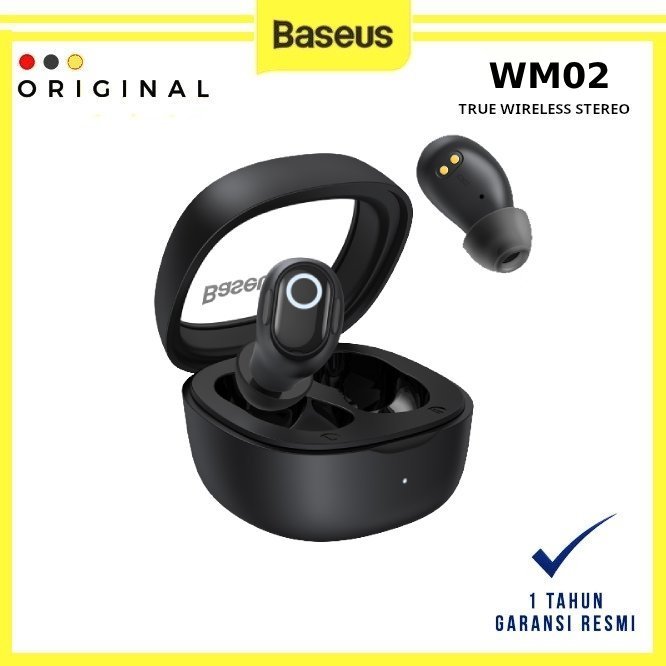 Baseus Bowie WM02 True Wireless Earphones Black - BASEUS ORIGINAL ( CODE 10041 ) / HEADSET BASEUS / 