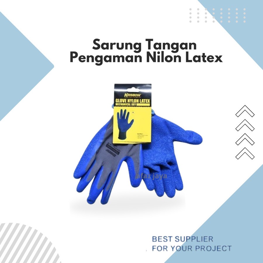 SARUNG TANGAN SAFETY KRISBOW NILON LATEX SAFETY GLOVES
