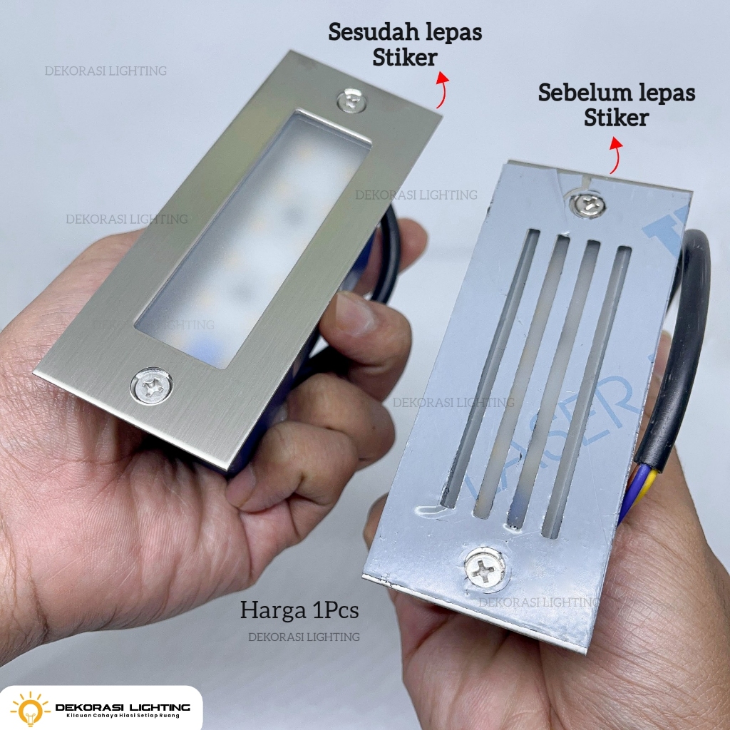 lampu tangga dinding tanam bahan stainless indoor outdoor waterproof