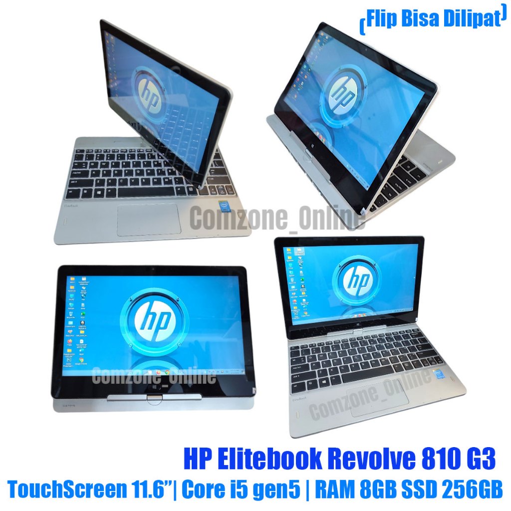 Laptop 2 in 1 HP Elitebook Revolve 810 G3 Core i7 i5 gen5 8GB SSD 256GB Touchscreen Flip Bisa Dilipa
