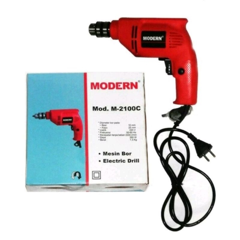 Mesin Bor Modern 10 mm 10mm 10 mili Alat Bor Tembok Listrik Electric Drill Moderen Modarn