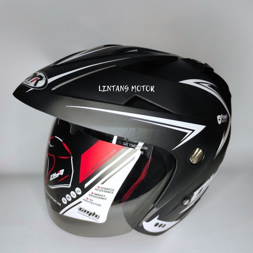 HELM DYR DRAGON PET BLACK DOFF LIS WHITE KACA SMOKE