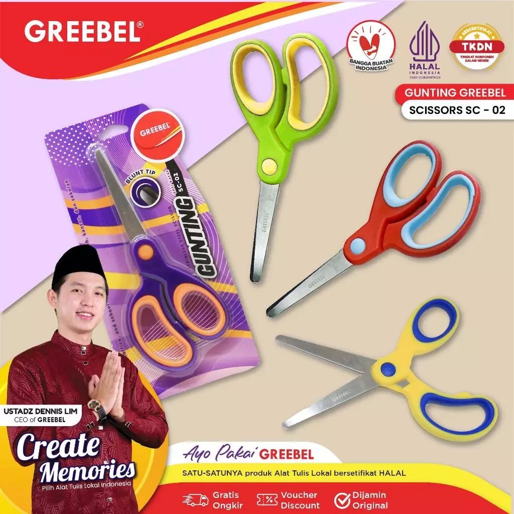 

GREEBEL Gunting Mini Gunting Anak (GUNTING SC-02) / Gunting Kertas / Gunting Sekolah / Gunting Pastel Lucu