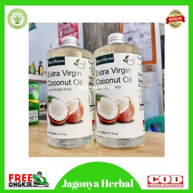 

EXTRA VIRGIN COCONUT OIL 500 ML ORGANIK PREMIUM QUALITY NUTRIFARM - MINYAK KELAPA MURNI KAYA MANFAAT