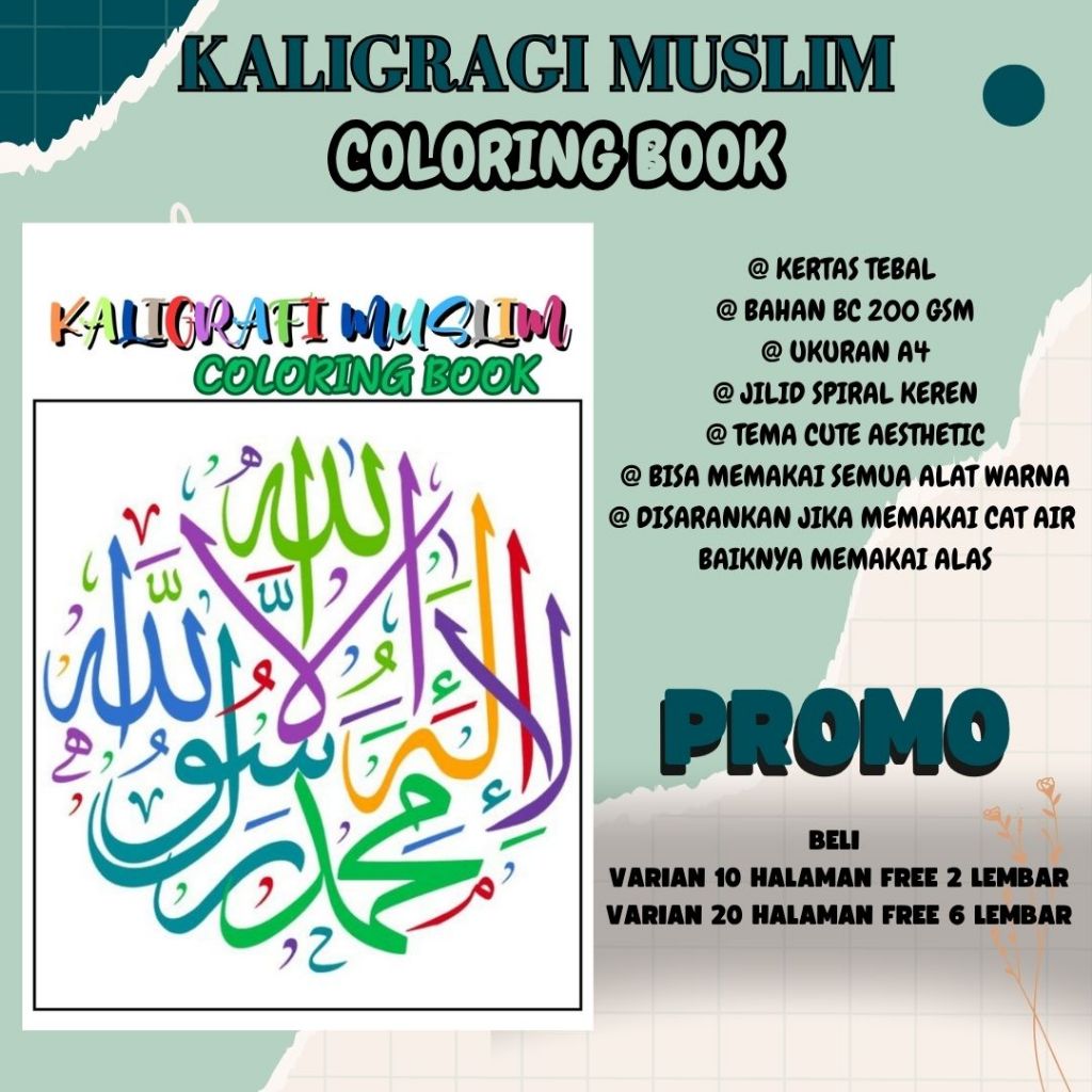 

KALIGRAFI Healing Relaxing Coloring Book Buku Mewarnai Anak Remaja Dewasa Aesthetic Kertas Tebal