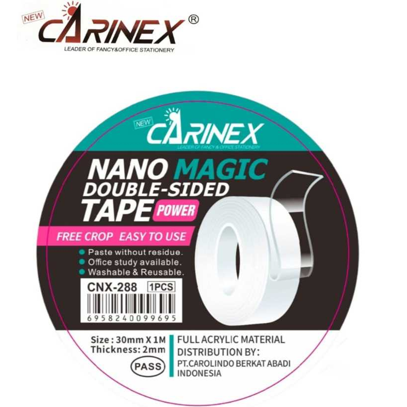 

[1 Pcs] Double Tape Nano 30 mm x 1 Meter Carinex CNX-288 / Selotip Nano Magic Bening Transparan