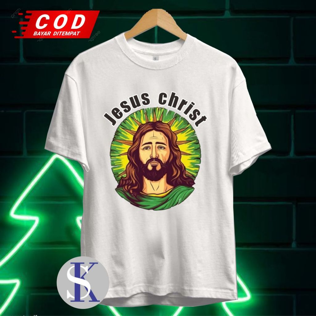 PAKAIAN PRIA WANITA ATASAN T-SHIRT KAOS GAMBAR JESUS CHRIST