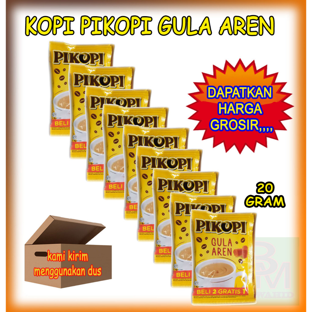 

Kopi Pikopi Gula Aren 20 gram dijual satuan dan satu sachet 20 gram