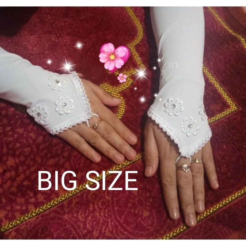 HANDSOCK CINCIN RENDA BUNGA 3 UKURAN JUMBO/ MANSET TANGAN CINCIN RENDA MOTIF BUNGA 3 BIG SIZE
