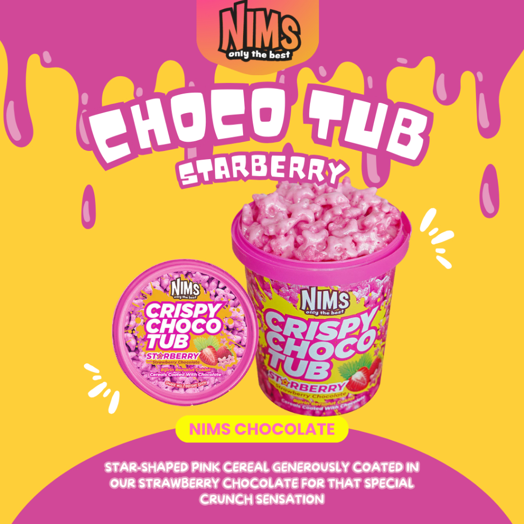 

Nims Crispy Choco Tub Starberry Strawberry Chocolate