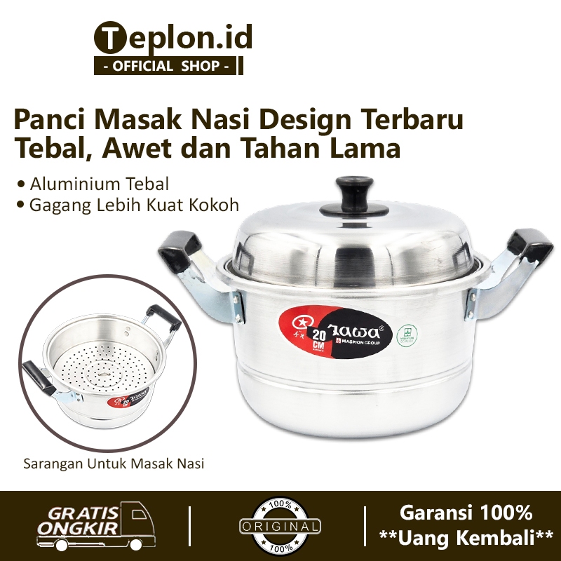 Maspion Dandang Nasi Gagang Tebal Premium | Kukusan Steamer Aluminium | Pengukus