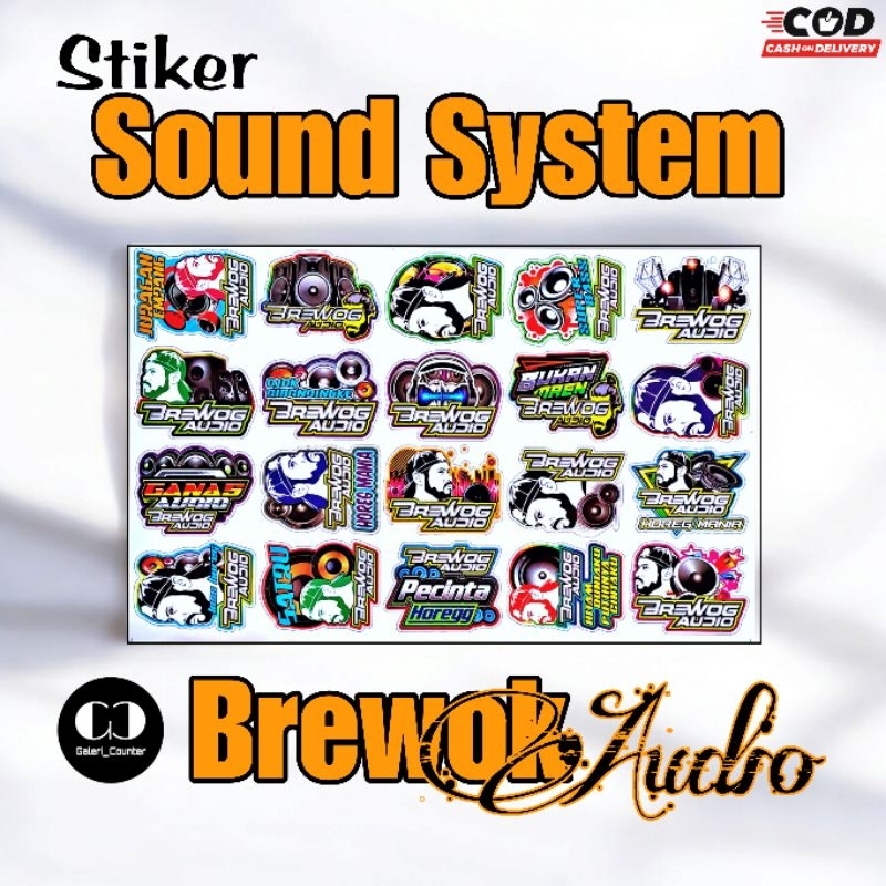 Stiker Sound System Brewok Audio ( Isi 20 Pcs ) Hologram