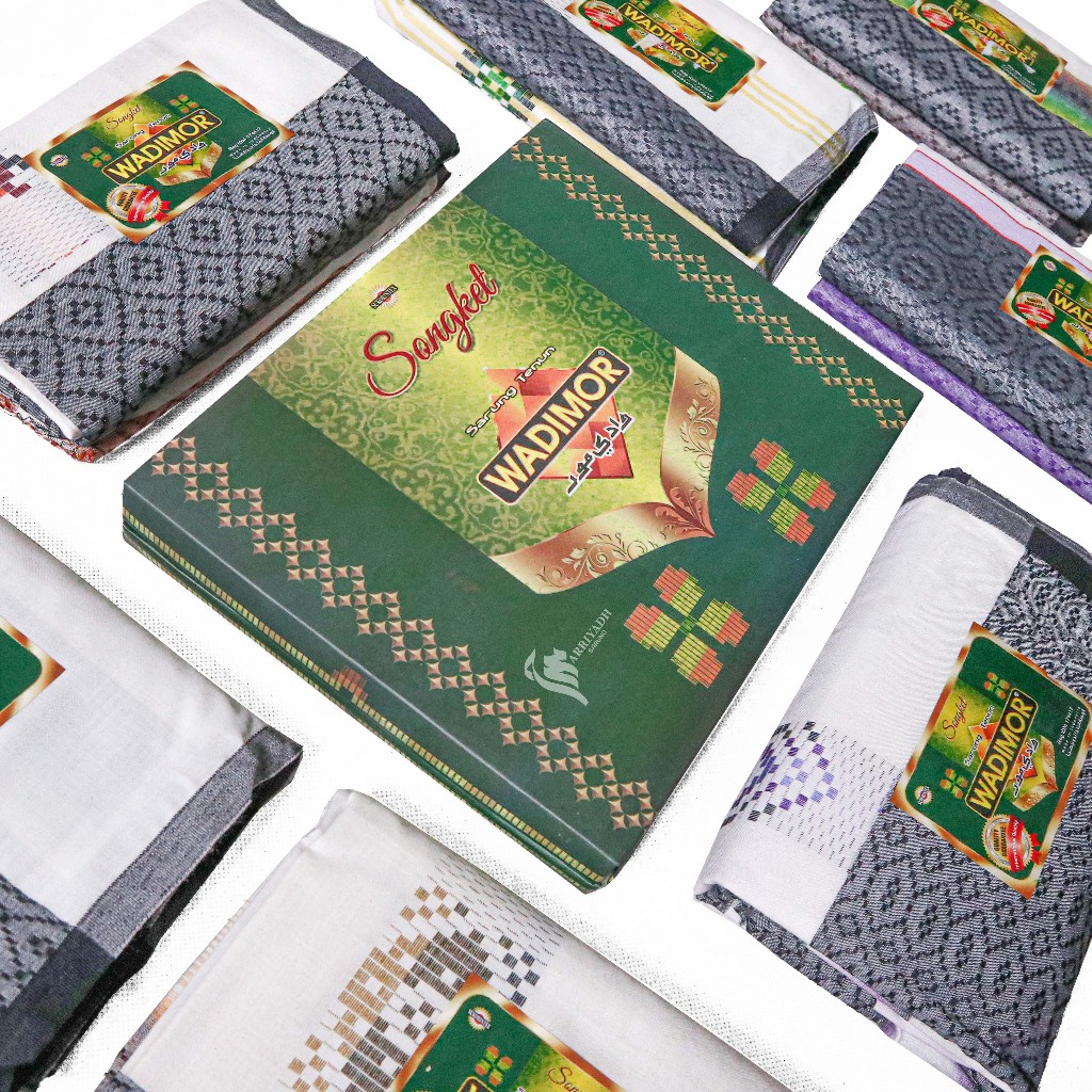Sarung WADIMOR Motif Songket Melayu 3 Dara Bugis Gerimis Gunungan Hawai Horizon Millenium Rainbow Re