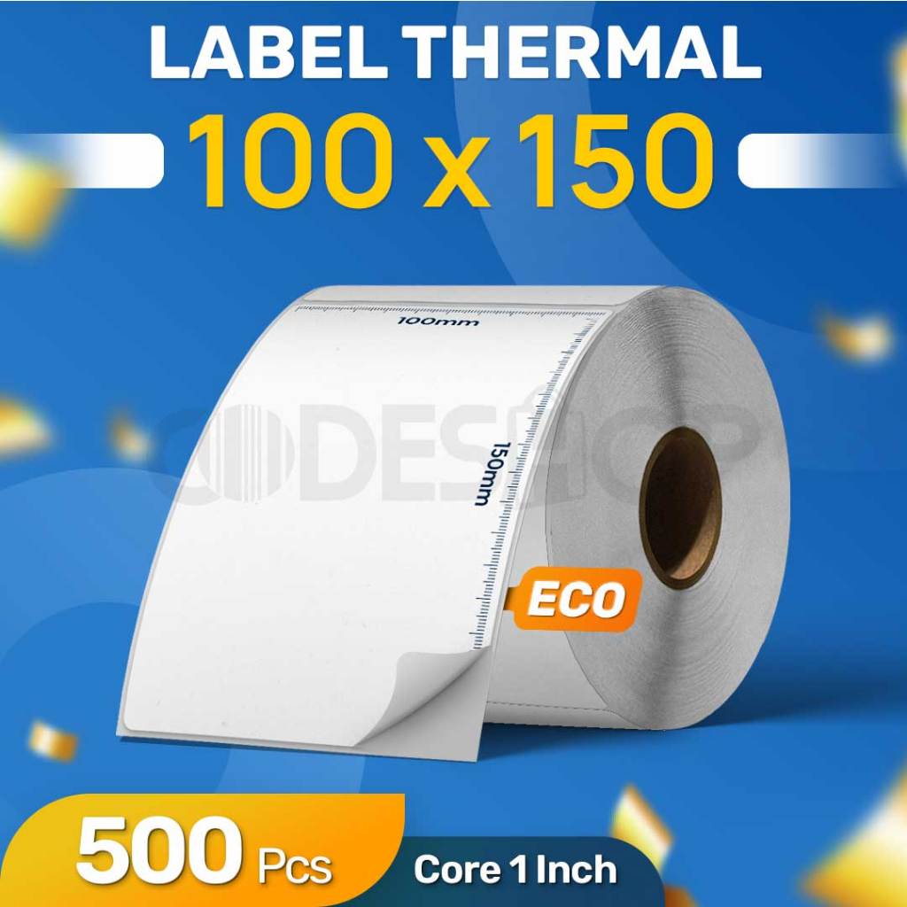 

Label Sticker Barcode ECO 100X150 mm Cetak Resi Thermal isi 500 pcs