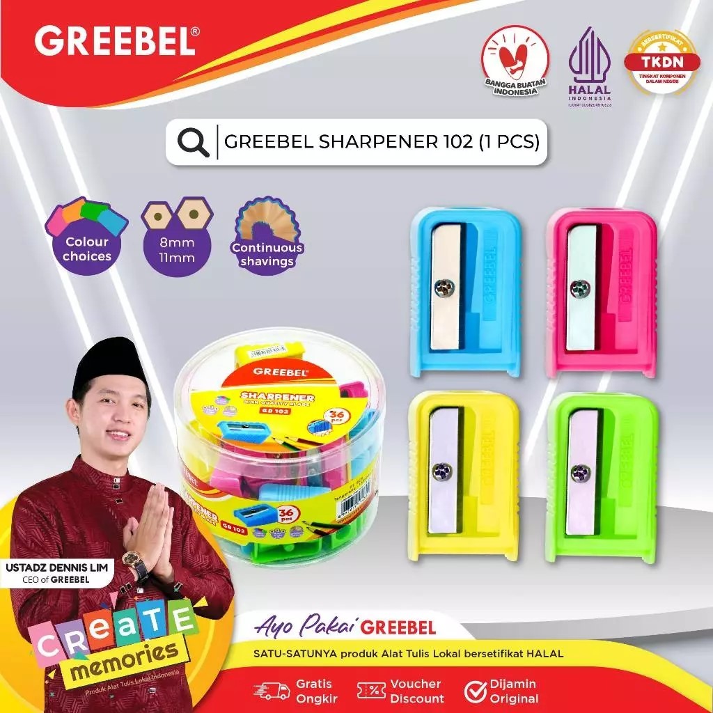 

GREEBEL Rautan Serutan Sharpener (102) / Rautan Pensil