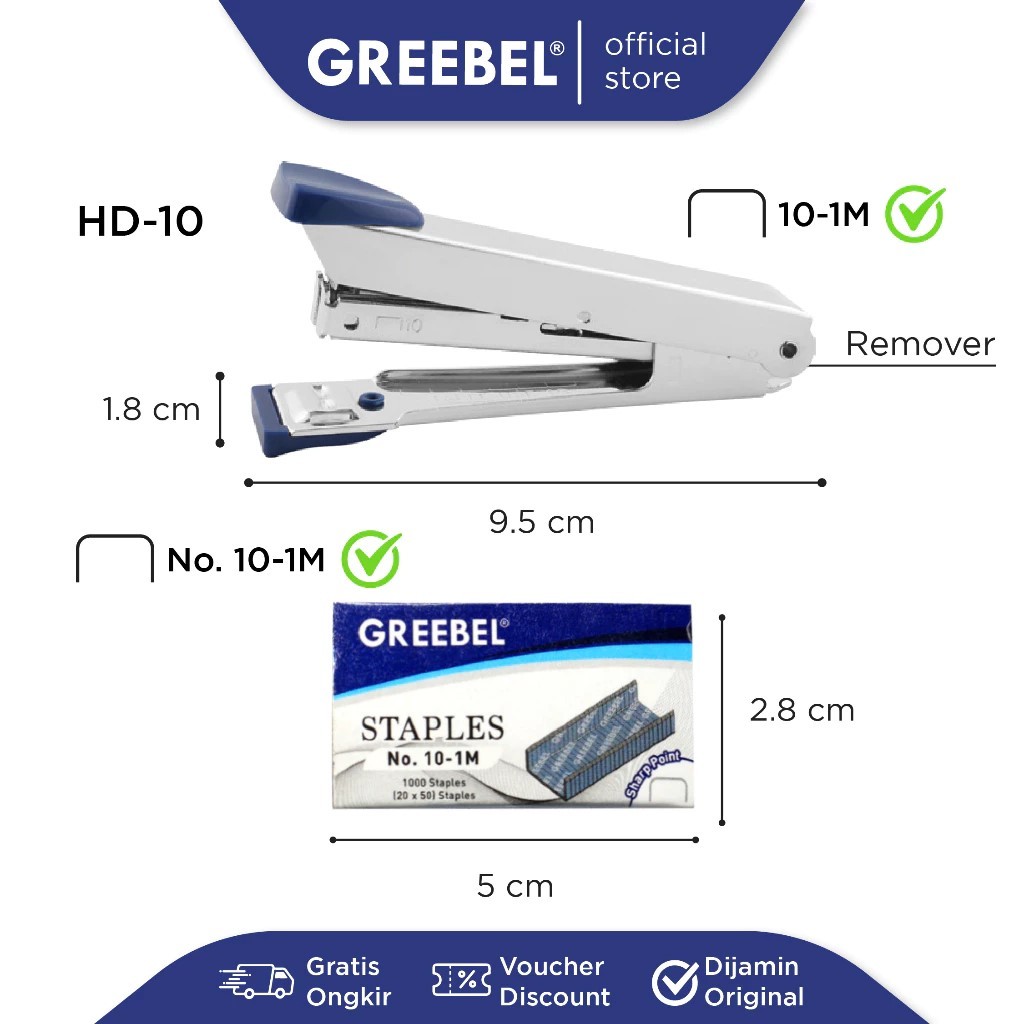 

GREEBEL Stapler Stepler Jepretan (STAPLER HD-10) / Stapler Anak Lucu