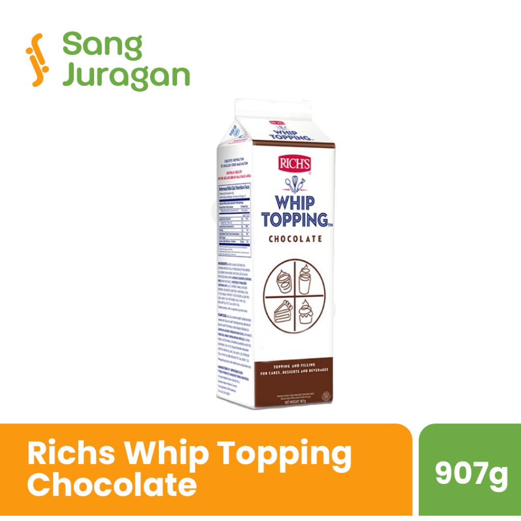 

Rich's Whipping Cream Chocolate 907 Gr / Richs Whipping Cream Coklat 907 Gr / Richs Non Dairy Whipping Cream Cokelat Krim Kocok Coklat / Rich’s Topping Chocolate 907 Gr / Rich's Whip Topping Chocolate 907 gram