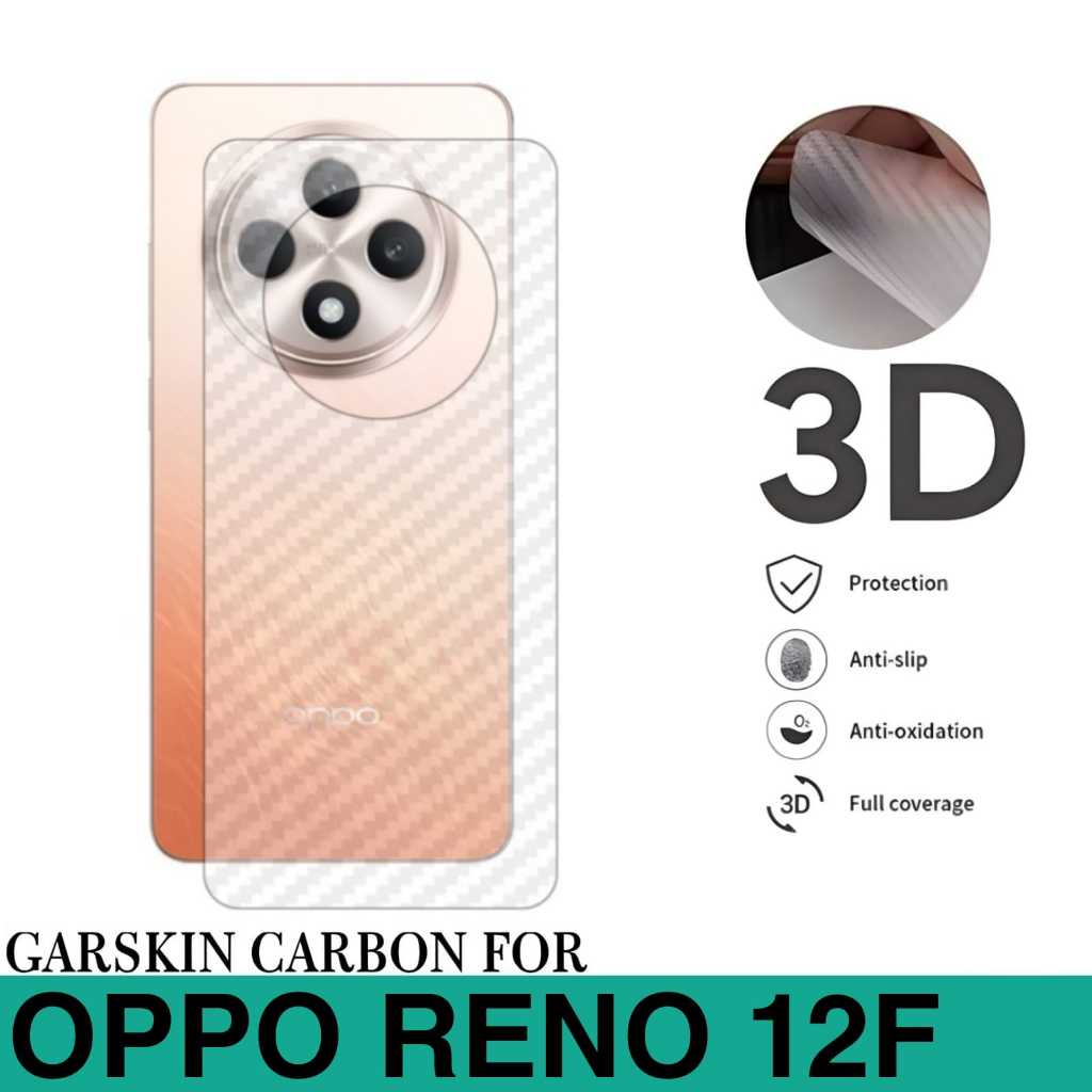 Promo Garskin Carbon OPPO RENO 12F Anti Gores Belakang Handphone