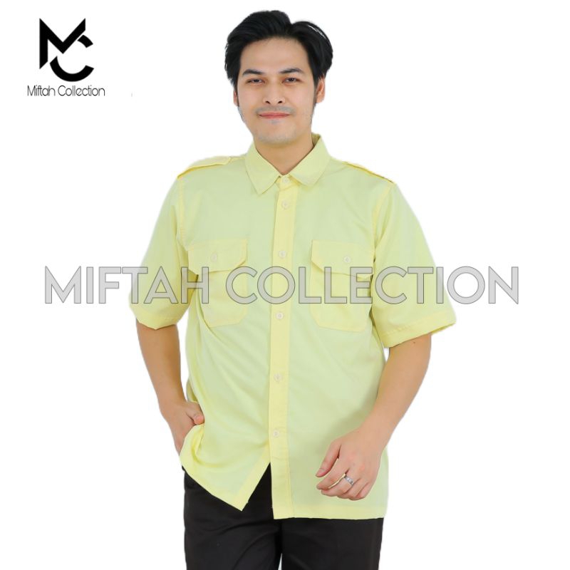 Baju Satpam Security PDH KREM Kameja kerja dinas harian satpam,atasan seragam security