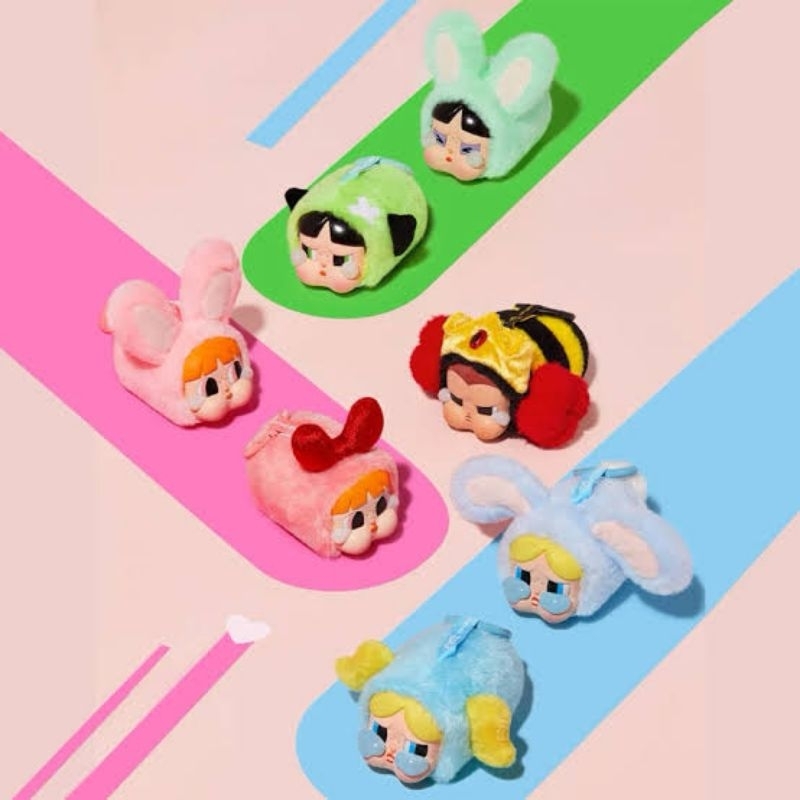 {READY STOCK} CRY BABY X PPG POWERPUFF GIRLS BLINDBOX PLUSHIE DOLLS TOYS BAGCHARM GANCI