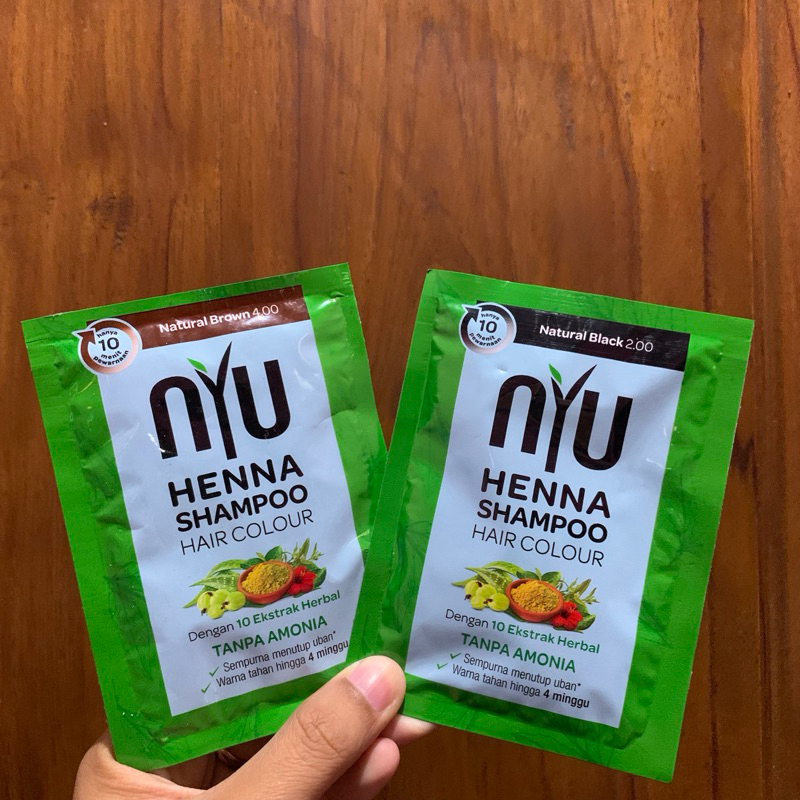 NYU Henna Shampoo Hair Colour Shampoo Pewarna Rambut