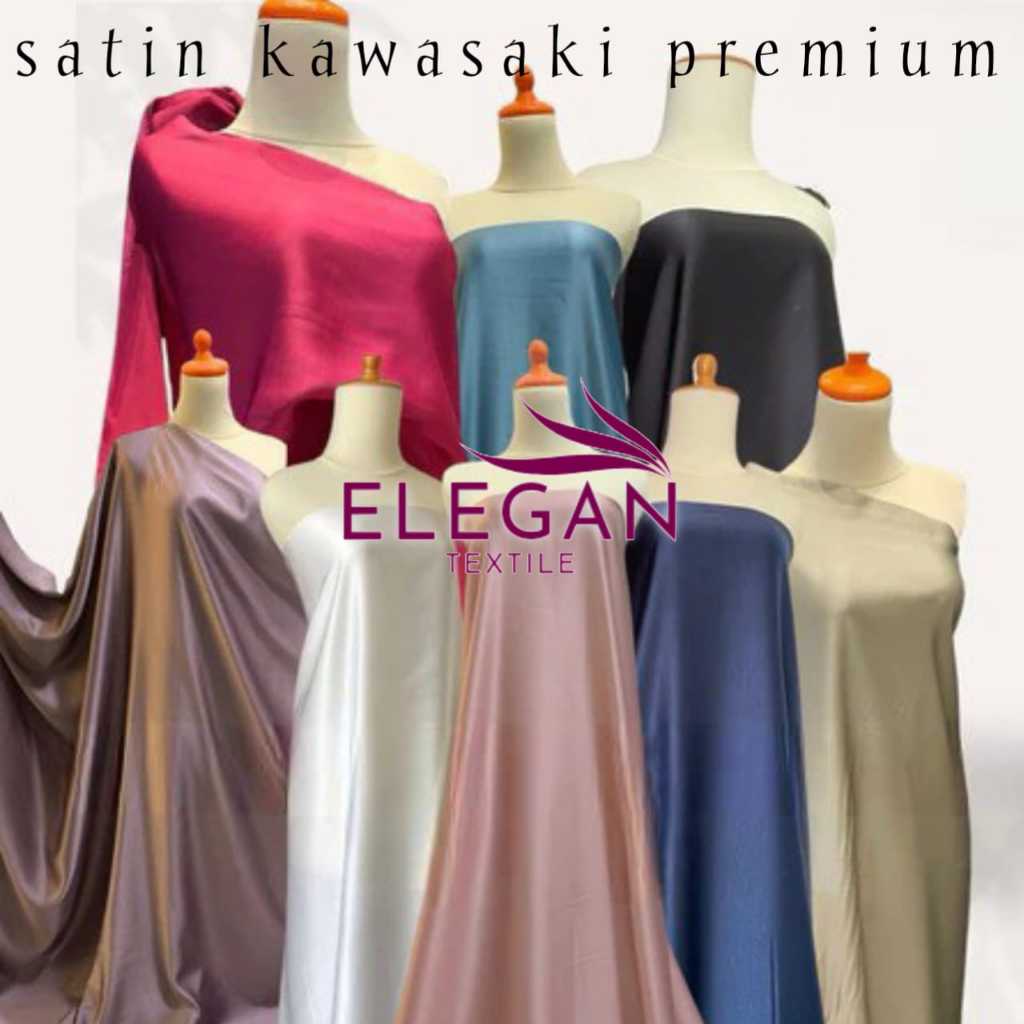 Bahan satin KAWASAKI premium silk / kain satin meteran / bahan bridesmaid / bahan satin Bridesmaid