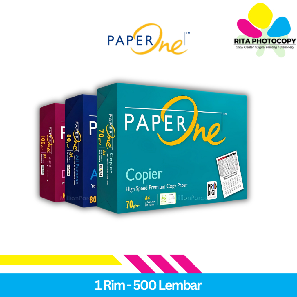 

Kertas Paper One A4 75 / 80 / 100 GSM
