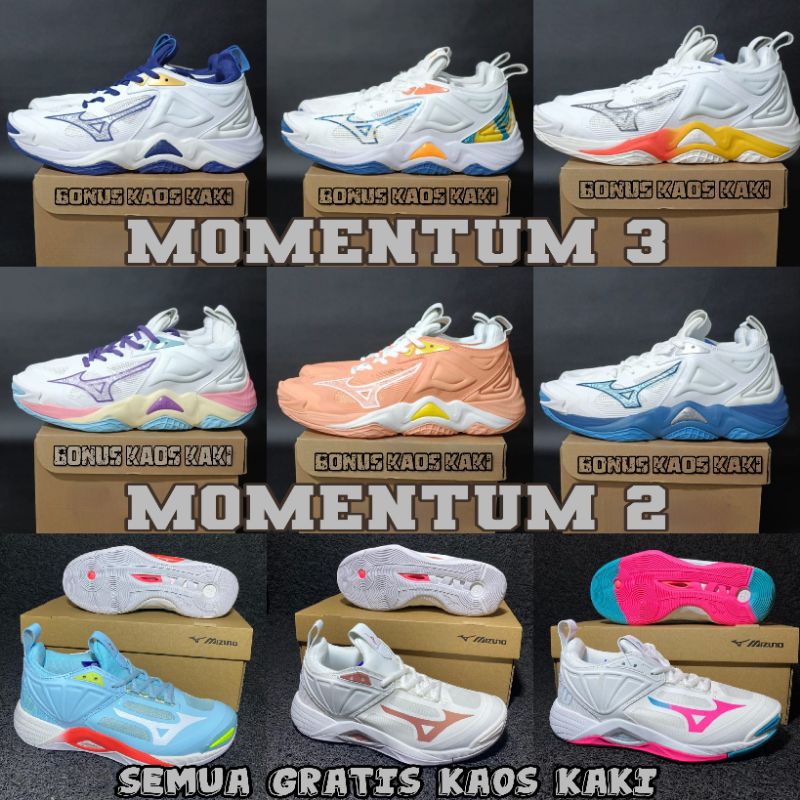 Sepatu voli Mizuno Momentum 3 grand ORI dan Mizuno momentum 2 Super Premium/Sepatu Voli Mizuno Low/B